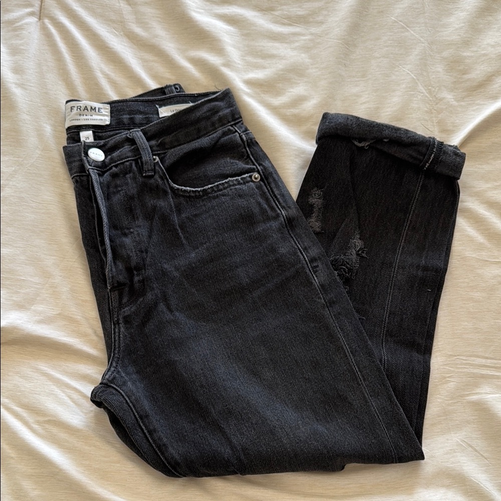 Frame Denim Women's Distressed Le Original Black Jeans size 25